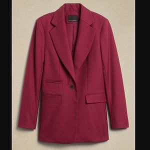 Lido Sculpted Italian Wool Blazer Malbec Red 00 Petite